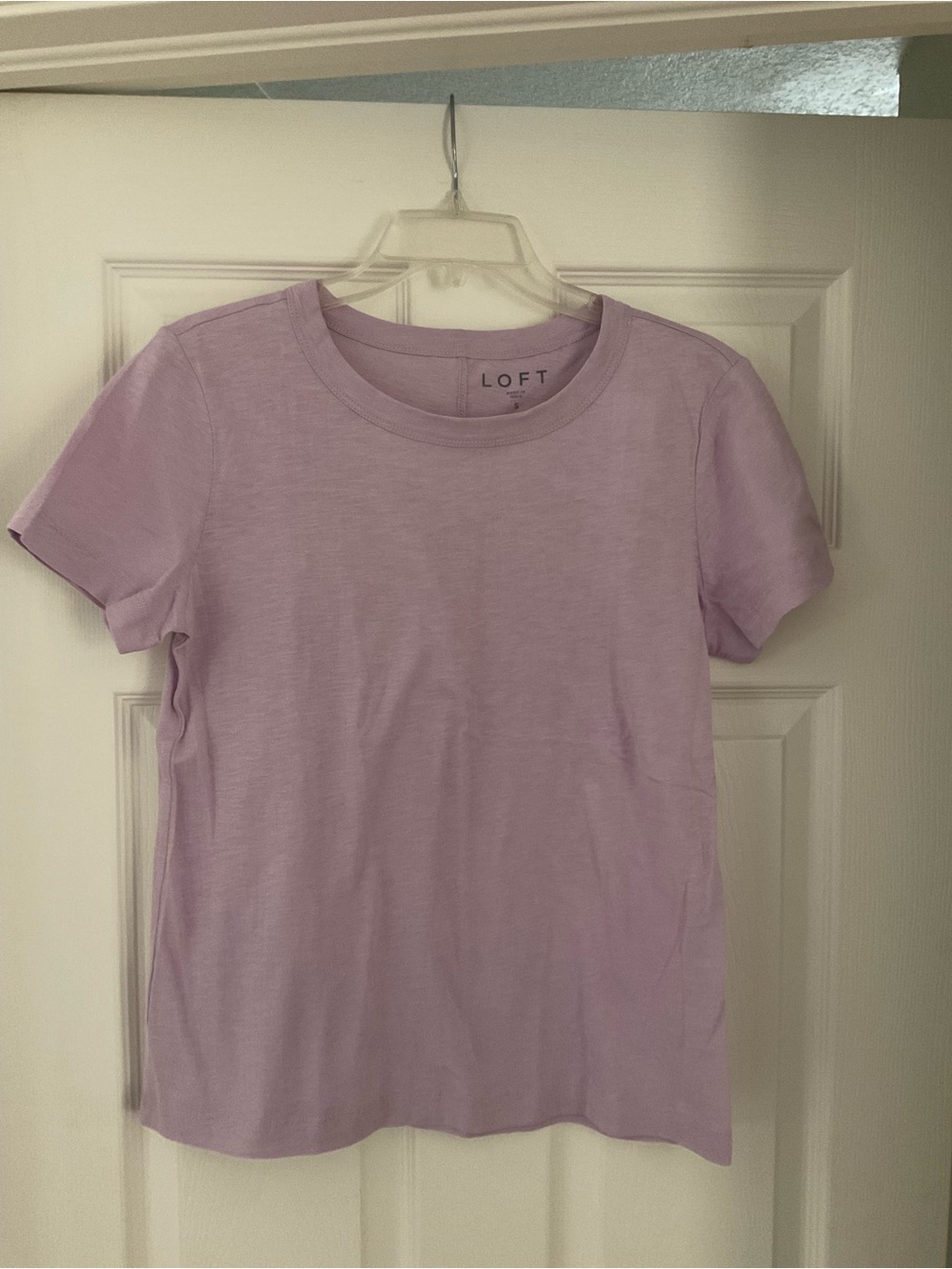 LOFT Soft Lilac Everyday Crew Short Sleeve Tee size S New